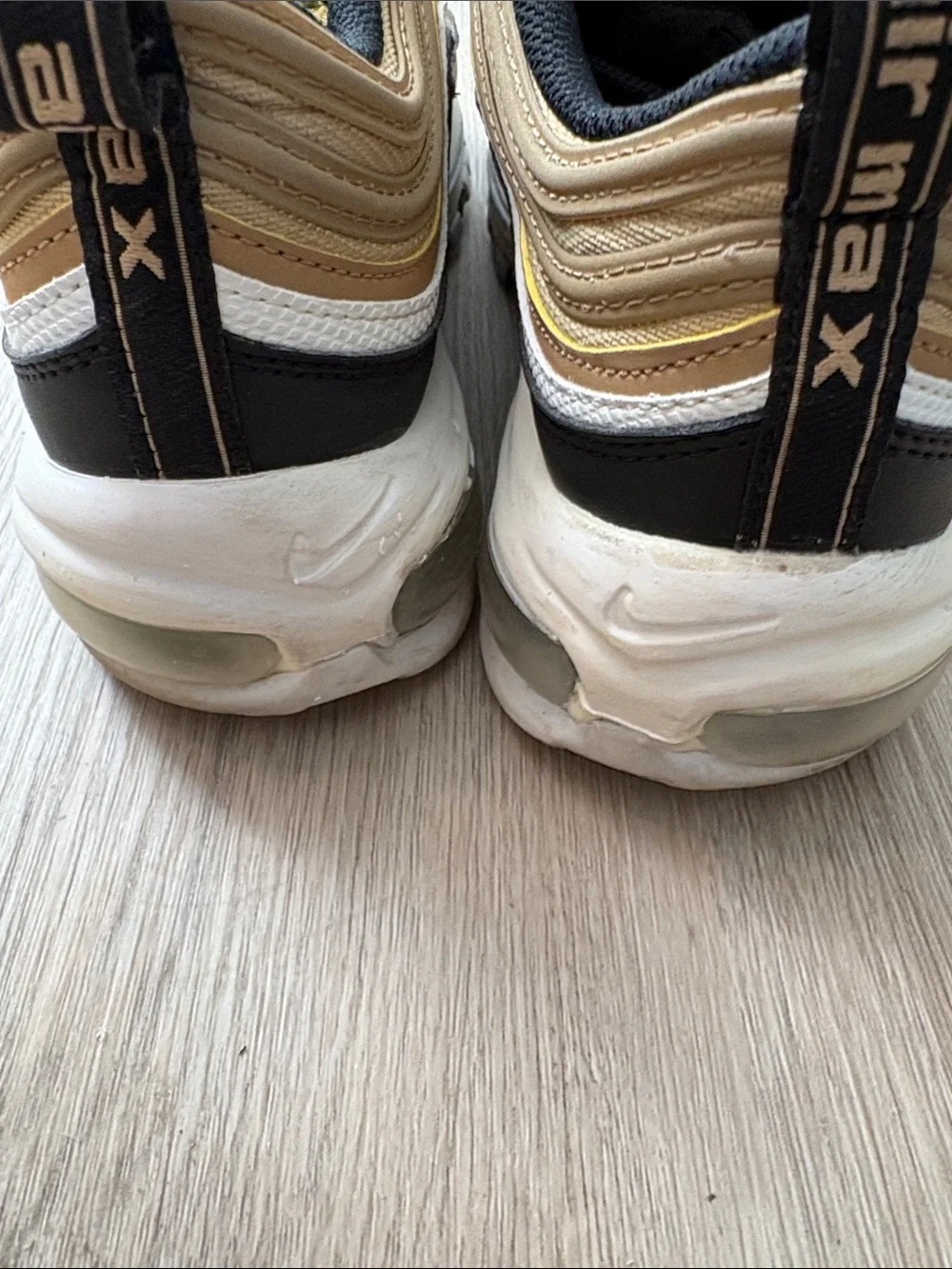 Nike Air Max 97 Metallic Gold Black White GS Size 5.5Y athleisure school sports